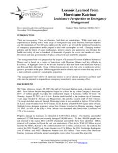 104th United States Congress / Emergency Management Assistance Compact / Government of the United States Virgin Islands / Government / Federal Emergency Management Agency / Kathleen Blanco / State of emergency / Hurricane Katrina / Florida Division of Emergency Management / Public safety / Emergency management / Management