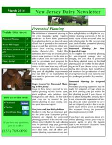 March[removed]New Jersey Dairy Newsletter Inside this issue: Prevented Planting