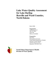 Lake Water Quality Assessment for Lake Darling Renville and Ward Counties, North Dakota  March 2006