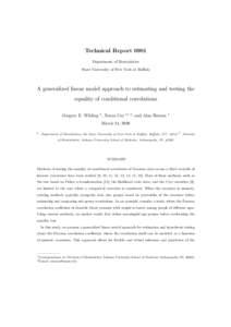 Technical Report 0901 Department of Biostatistics State University of New York at Buffalo A generalized linear model approach to estimating and testing the equality of conditional correlations