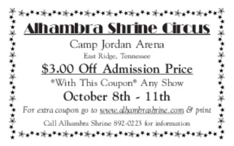 Alhambra Shrine Circus Camp Jordan Arena East Ridge, Tennessee