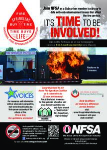 Join NFSA as a Subscriber member to stay up to date with code development issues that affect the fire service. IT’S TIME TO BE