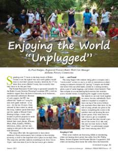 Enjoying the World “Unplugged” S  By Paul Hudgins, Registered Forester/Butler Work Unit Manager