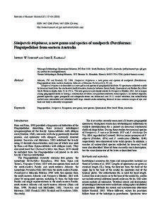 Simipercis trispinosa, a new genus and species of sandperch (Perciformes: Pinguipedidae) from eastern Australia