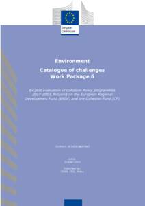 Environment Catalogue of challenges Work Package 6 Ex post evaluation of Cohesion Policy programmes, focusing on the European Regional Development Fund (ERDF) and the Cohesion Fund (CF)