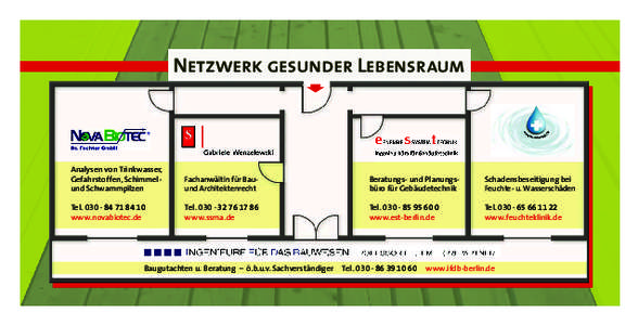 Netzwerk gesunder Lebensraum  Analysen von Trinkwasser, Gefahrstoffen, Schimmelund Schwammpilzen