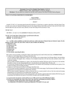 Document: Proposed Rule, Register Page Number: 28 IR 240 Source: October 1, 2004, Indiana Register, Volume 28, Number 1 Disclaimer: This document was created from the files used to produce the official CD-ROM Indiana Reg