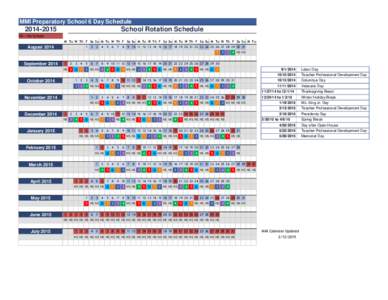 MMI Preparatory School 6 Day Schedule[removed]School Rotation Schedule