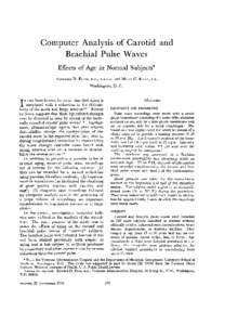 Comwter Analvsis of Carotid Brachial /Pulse Waves and  I