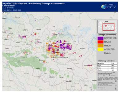 Nepal M7.8 Earthquake - Preliminary Damage Assessments: Central Nepal As of 05MAY15 PDC - EQ7.8 - DANAMustang