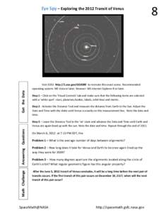 Eye Spy – Exploring the 2012 Transit of Venus         Math   Challenge 