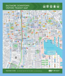 BALTIMORE DOWNTOWN VISITORS TRANSIT MAP ST  ST