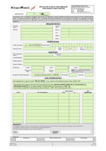 APPLICATION TO MOVE OVER DIMENSION / OVER WEIGHT LOADS OVER RAIL /  Application Date: