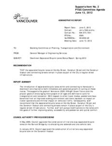 Presentation - Downtown separated bicycle lanes status: 2012 Spring