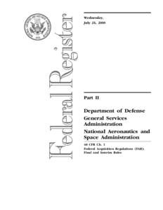 Wednesday, July 26, 2000 Part II  Department of Defense