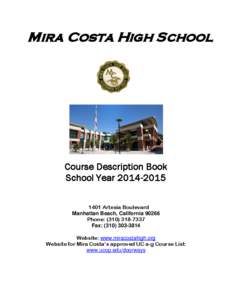 Mira Costa High School  Course Description Book School Year[removed]Course Description Book Year[removed]