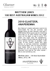 MATTHEW JUKES 100 BEST AUSTRALIAN WINES 2012
