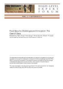 ROME, 13-14 SEPTEMBER[removed]Food Security Challenges and Innovation: The Case of Gaza Prepared by Rami Zurayk, Anne Gough, Ahmad Sourani, Mariam Al jaajaa, Coordinated by the Arab Group for the Protection of Nature