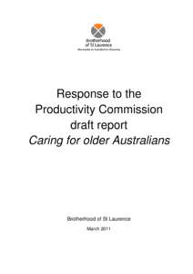 BSL response to the Productivity Commission draft report Caring for older Australians