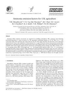 Atmospheric Environment[removed] } 880  Ammonia emission factors for UK agriculture