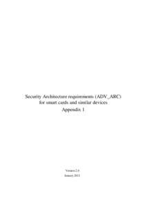 Security Architecture requirements (ADV_ARC) for smart cards and similar devices Appendix 1 Version 2.0 January 2012