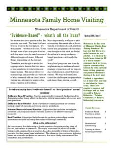 Minnesota Family Home Visiting Newsletter - Spring 2009, Issue 1