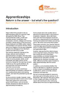 Apprenticeship policy seminar report