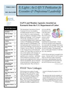 Volume 1, Issue 3  Oct 1– Dec 31, 2004 E-Lights: An IAJVS Publication for Executive & Professional Leadership