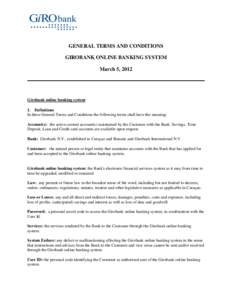 GENERAL TERMS AND CONDITIONS E-CHANNELS
