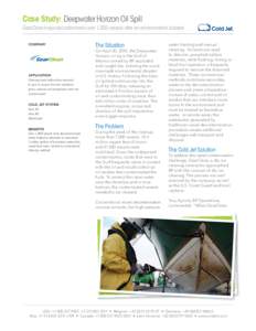 Case Study: Deepwater Horizon Oil Spill GearClean helps decontaminate over 1,000 vessels after an environmental disaster COMPANY The Situation
