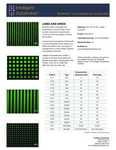 Intelligent Substrates™ BioWrite™ micropatterned substrates LINES AND GRIDS BioWrite protein micropatterned