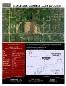 8 Mile and Garfield Land Summary  DEVELOPMENT DATA Location: Novi, MI NWC of 8 Mile Rd & Garfield Rd