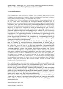 Susanne Klengel / Holger Siever (Hg.): Das Dritte Ufer. Vilém Flusser und Brasilien. Kontexte – Migration – Übersetzungen. Würzburg: Königshausen & Neumann[removed]Vorwort der Herausgeber  In der südpfälzischen S