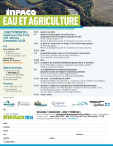 {logo Journées Inpacq 2014, innovation et progrès en agroalimentaire au Centre-du-Québec.}