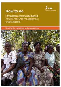 How to do Strengthen community-based natural resource management organizations Smallholder institutions and organizations