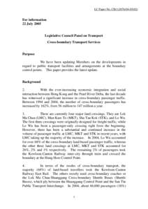 LC Paper No. CB[removed])  For information 22 July[removed]Legislative Council Panel on Transport