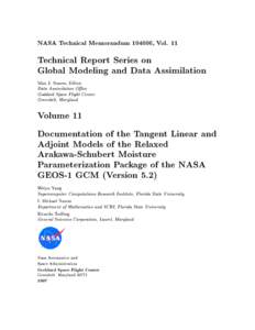 NASA Technical Memorandum[removed], Vol. 11  Technical Report Series on Global Modeling and Data Assimilation Max J. Suarez, Editor Data Assimilation Oce