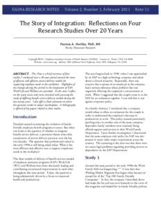 EASNA Research Notes #11 Story of Integregation - Herlihy FEB2011 V3final