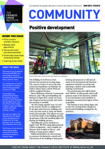 A newsletter for people who live or work in the Somers Town area  MAR 2013 | ISSUE10 community Positive development