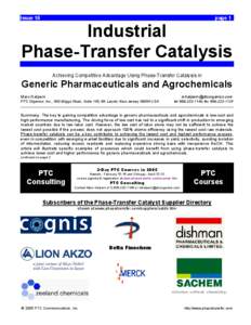 Issue 18  page 1 Industrial Phase-Transfer Catalysis