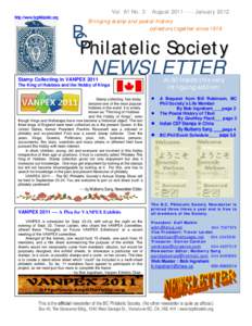 Vol. 61 No. 3 http://www.bcphilatelic.org August[removed]January[removed]Bringing stamp and postal-history