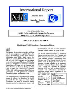 Financial institutions / Institutional investors / National Association of Insurance Commissioners / Financial regulation / PROGRES / Solvency II Directive / European Insurance and Occupational Pensions Authority / China Insurance Regulatory Commission / China Life Insurance Company / Insurance / Financial economics / Economics