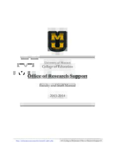 University of Missouri  College of Education Office of Research Support Faculty and Staff Manual
