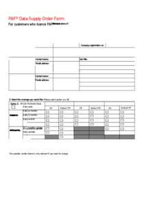 PAF® Data Supply Order Form For customers who licence PAF® with Royal Mail directly 1. Your details Customer reference no: (if applicable) Company details