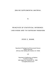 ONLINE SUPPLEMENTAL MATERIAL  for PRINCIPLES OF STATISTICAL INFERENCE: LIKELIHOOD AND THE BAYESIAN PARADIGM