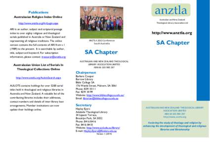 anztla  Publications Australasian Religion Index Online  Australian and New Zealand