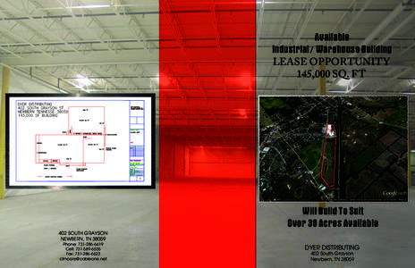 Available Industrial / Warehouse Building LEASE OPPORTUNITY 145,000 SQ. FT