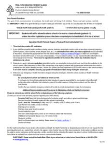 HEALTH INFORMATION / STUDENT ILLNESS LINDA LENOIR, R.N., MSN[removed]PALO ALTO UNIFIED SCHOOL DISTRICT 25 Churchill Avenue • Palo Alto, CA[removed]Fax[removed]