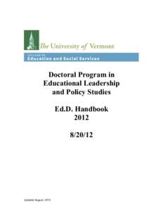 Doctoral Program in Educational Leadership and Policy Studies Ed.D. Handbook[removed]