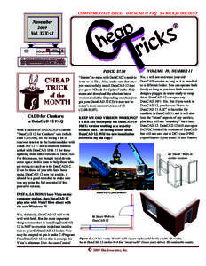 COMPLIMENTARY ISSUE! DATACAD 12 FAQ See BACK for DISCOUNT  November 2009 Vol. XIX:11